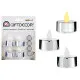 Candle Set 4 x 4 x 3,7 cm Silver (12 Units)