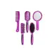 Set de peines/cepillos Espejo Negro Morado Plástico