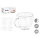 Tea and coffee cup Vivalto OCT-DG2397 Transparent Borosilicate Glass 140 ml (6 Units)