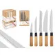 Set de Cuchillos Kinvara SJ6533B Marrón Metal Bambú (12 Unidades)