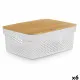 Multi-use Box Kinvara CH52980 (27) White Brown Bamboo polypropylene 35,7 x 14 x 26,2 cm (6 Units)