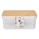 Multi-use Box Kinvara CH52980 (27) White Brown Bamboo polypropylene 35,7 x 14 x 26,2 cm (6 Units)