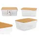 Multi-use Box Kinvara CH52980 (27) White Brown Bamboo polypropylene 35,7 x 14 x 26,2 cm (6 Units)