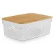 Multi-use Box Kinvara CH52980 (27) White Brown Bamboo polypropylene 35,7 x 14 x 26,2 cm (6 Units)