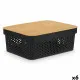 Multi-use Box Kinvara CH52980 (26) Brown Black Bamboo polypropylene 35,7 x 14 x 26,2 cm (6 Units)