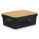 Multi-use Box Kinvara CH52980 (26) Brown Black Bamboo polypropylene 35,7 x 14 x 26,2 cm (6 Units)