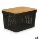 Multi-use Box Kinvara CH52970 (24) Brown Black Bamboo polypropylene 35,7 x 22 x 26,2 cm (4 Units)