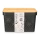 Multi-use Box Kinvara CH52970 (24) Brown Black Bamboo polypropylene 35,7 x 22 x 26,2 cm (4 Units)