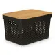 Multi-use Box Kinvara CH52970 (24) Brown Black Bamboo polypropylene 35,7 x 22 x 26,2 cm (4 Units)