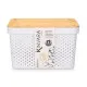 Multi-use Box Kinvara CH52970 (25) White Brown Bamboo polypropylene 35,7 x 22 x 26,2 cm (4 Units)