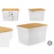 Multi-use Box Kinvara CH52970 (25) White Brown Bamboo polypropylene 35,7 x 22 x 26,2 cm (4 Units)