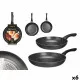 Set de Sartenes Kinvara 3 Negro Aluminio Baquelita 22,5 X 4,3 cm 26,4 x 4,7 cm (6 Unidades)