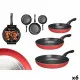 Set of pans Kinvara 2 Black Red Aluminium Bakelite 20 x 4 cm 28 x 5 cm 24 x 4,5 cm (6 Units)