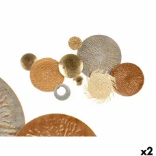 Wall Decoration 23SMA0041 Brown Grey Metal Paper Natural Fibre 90,2 x 5,7 x 47 cm (2 Units)