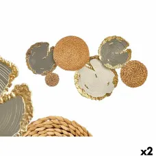 Wall Decoration 23SMB1538 White Brown Grey Metal 89,5 x 5,1 x 48,3 cm (2 Units)