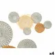 Wall Decoration 23SMB1537 Brown Grey Metal 76,8 x 4,4 x 50,2 cm (4 Units)