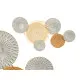 Wall Decoration 23SMB1537 Brown Grey Metal 76,8 x 4,4 x 50,2 cm (4 Units)