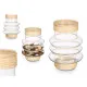 Candleholder SG-29857 Transparent Natural Glass Rattan 18 x 24 x 18 cm (6 Units)