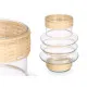Candleholder SG-29857 Transparent Natural Glass Rattan 18 x 24 x 18 cm (6 Units)