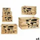 Set of decorative boxes YY182102C8 Black Natural Wood (4 Units)