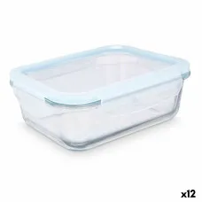 Fiambrera Vivalto 90549 Transparente Silicona Vidrio de Borosilicato 1 L 22 x 7 x 16,5 cm (12 Unidades)