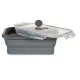 Rectangular Lunchbox with Lid Kinvara CH19130-2 Grey Silicone 800 ml 12,5 x 3 x 18,5 cm (24 Units)