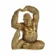 Figura Decorativa Yoga Gorila Dorado 14 x 30 x 25,5 cm (3 Unidades)
