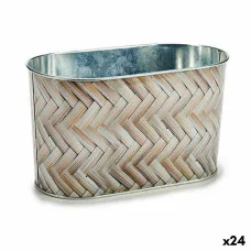 Macetero Ibergarden H18A3527D Metal Mimbre Ovalado 11,5 x 12 x 22,5 cm (24 Unidades)