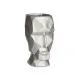 Vase 3D Face Silver Polyresin 12 x 24,5 x 16 cm (4 Units)