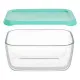 Fiambrera Pasabahce Snow Verde Transparente Vidrio Polietileno 790 ml 16,3 x 7,4 x 11,4 cm (12 Unidades)