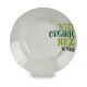 Deep Plate Organic White Green Ø 20,6 cm Porcelain (10Units)
