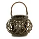 Candleholder 30 x 18,5 x 23 cm Brown Glass wicker (6 Units)