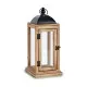 Farol Natural Negro Metal Madera (18 x 43 x 18 cm) (6 Unidades)