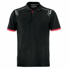 Short Sleeve Polo Shirt Sparco TECH STRETCH Black XXL