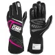 Karting Gloves OMP MY2025 Black Fuchsia FIA 8856-2018