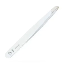 Pinzas para Depilar Premax Punta oblicua Acero Inoxidable Blanca (9 cm)