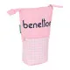 Estuche Cubilete Benetton Vichy Rosa (8 x 19 x 6 cm)