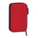 Double Pencil Case RFEF M854 Red Sporting 28 Pieces 12.5 x 19.5 x 4 cm