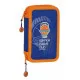 Double Pencil Case Valencia Basket M854 Blue Orange Sporting 28 Pieces 12.5 x 19.5 x 4 cm