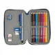 Estuche Escolar con Accesorios Munich College Gris 12.5 x 19.5 x 4 cm (28 piezas)