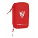 Double Pencil Case Sevilla Fútbol Club M854 Red 12.5 x 19.5 x 4 cm (28 Pieces)