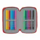 Double Pencil Case Sevilla Fútbol Club M854 Red 12.5 x 19.5 x 4 cm (28 Pieces)