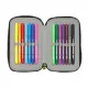 Double Pencil Case Nerf Get ready Black 12.5 x 19.5 x 4 cm (28 Pieces)