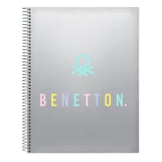 Libreta Benetton Silver Plateado A4 120 Hojas