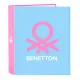 Ring binder Benetton Spring Pink Sky blue A4 27 x 33 x 6 cm