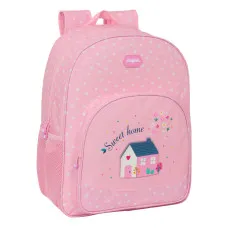 Mochila Escolar Glow Lab Sweet home Rosa 33 x 42 x 14 cm