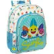 Mochila Escolar Baby Shark Surfing Azul Blanco 26 x 34 x 11 cm
