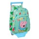 Mochila Escolar con Ruedas Peppa Pig George Menta 26 x 34 x 11 cm
