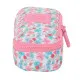Estuche Escolar Moos Flores Multicolor 22 x 5 x 8 cm