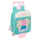 School Rucksack with Wheels Peppa Pig Pretty flowers Yellow Mint 22 x 27 x 10 cm